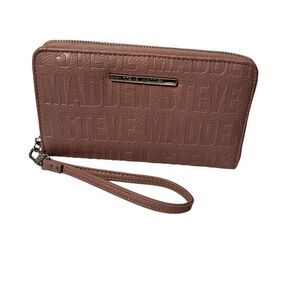 Steve Madden Women's Pink Logo Wristlet Wallet NWOT
